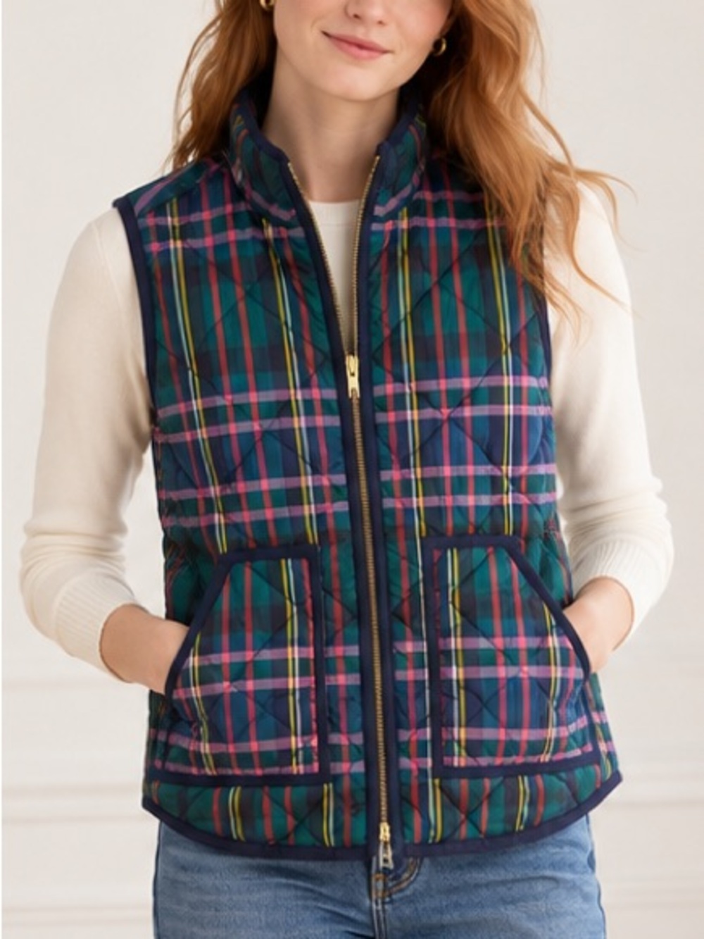 J. Crew Excursion Vest In Signature Tartan Plaid XXS NWT